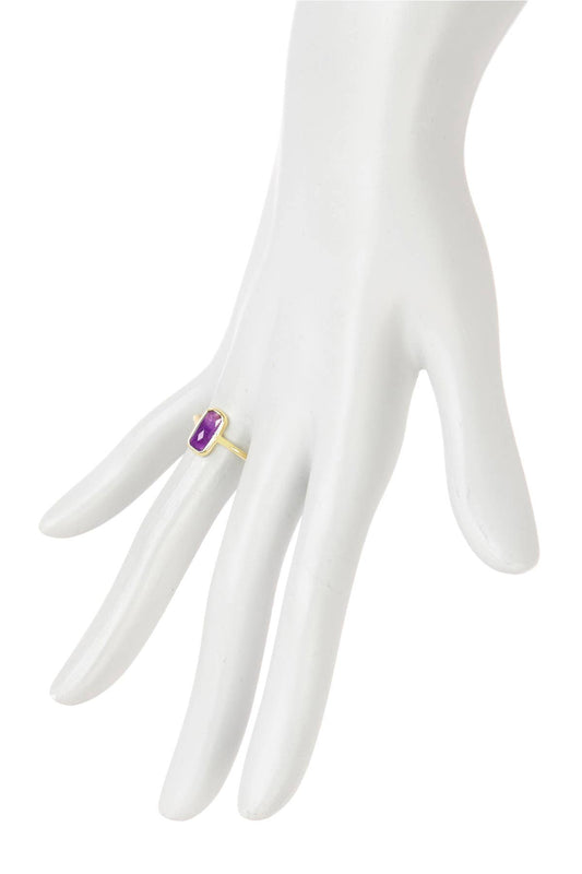 Amethyst Petite Rectangle Ring - GF - Suburban Boho