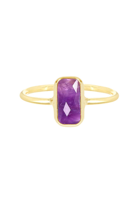 Amethyst Petite Rectangle Ring - GF - Suburban Boho