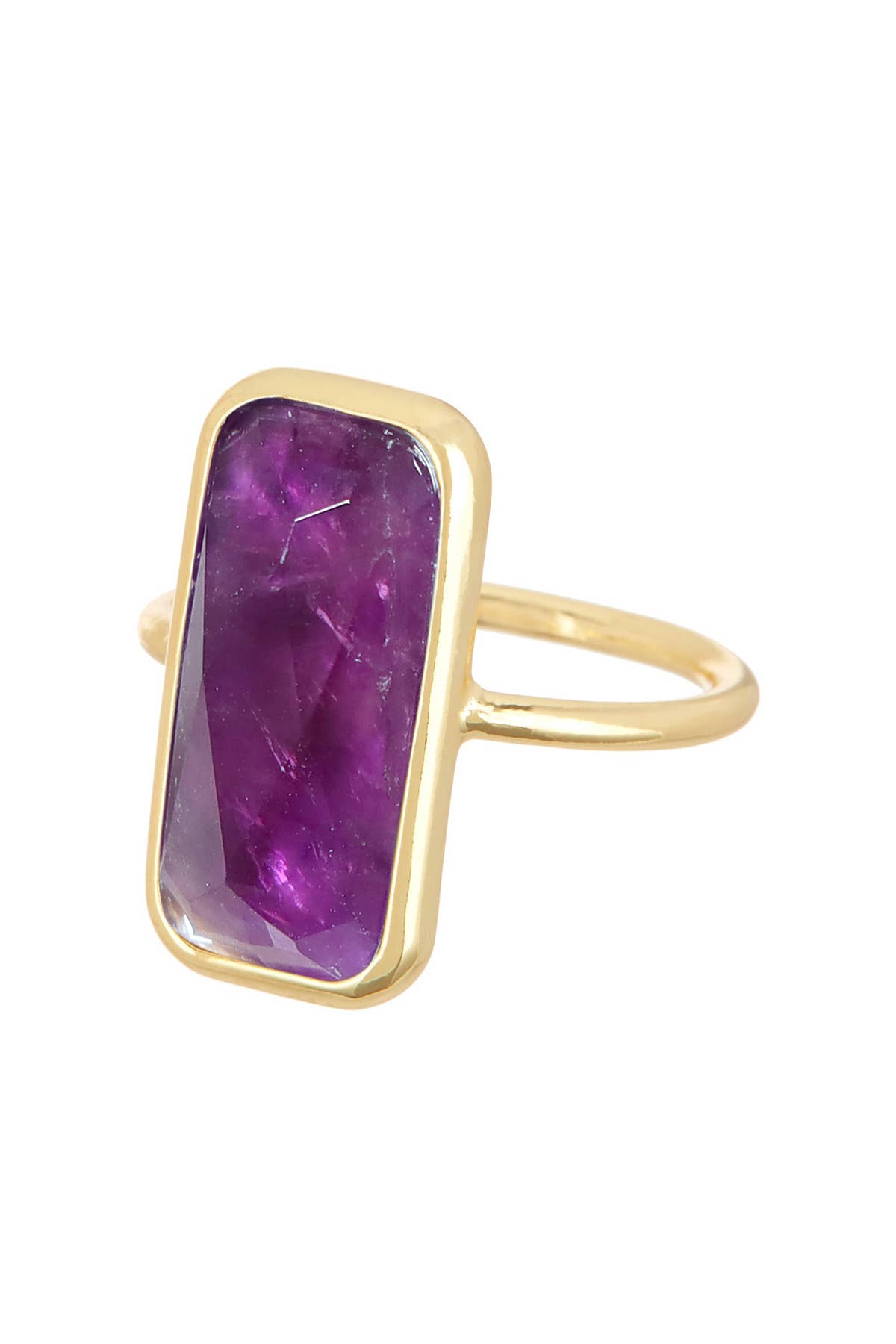 Amethyst Rectangle Ring - GF - Suburban Boho