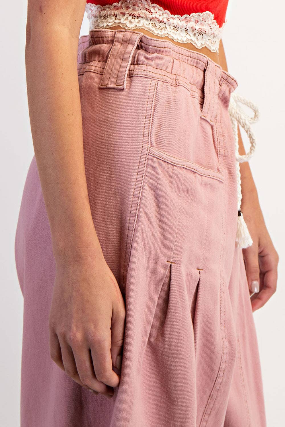 BARREL PULL ON TWILL JEANS - Suburban Boho