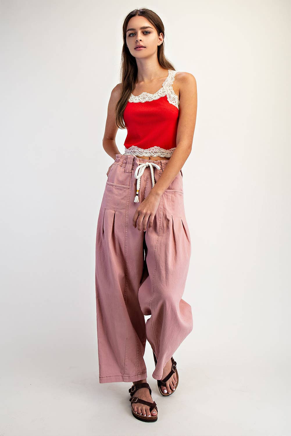 BARREL PULL ON TWILL JEANS - Suburban Boho