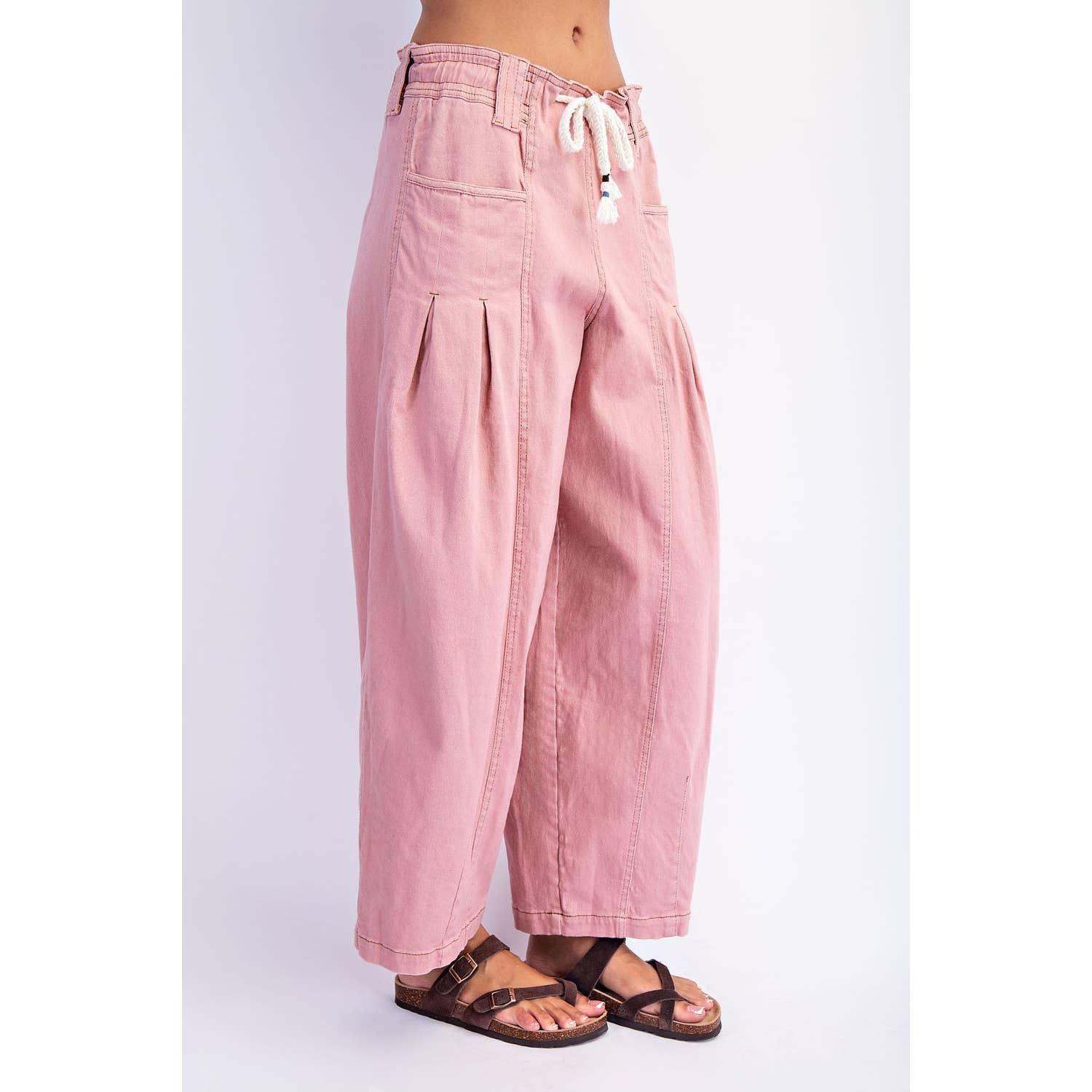 BARREL PULL ON TWILL JEANS - Suburban Boho