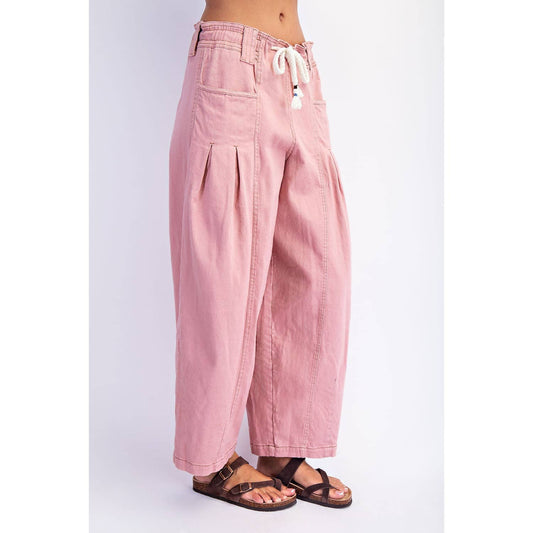BARREL PULL ON TWILL JEANS - Suburban Boho