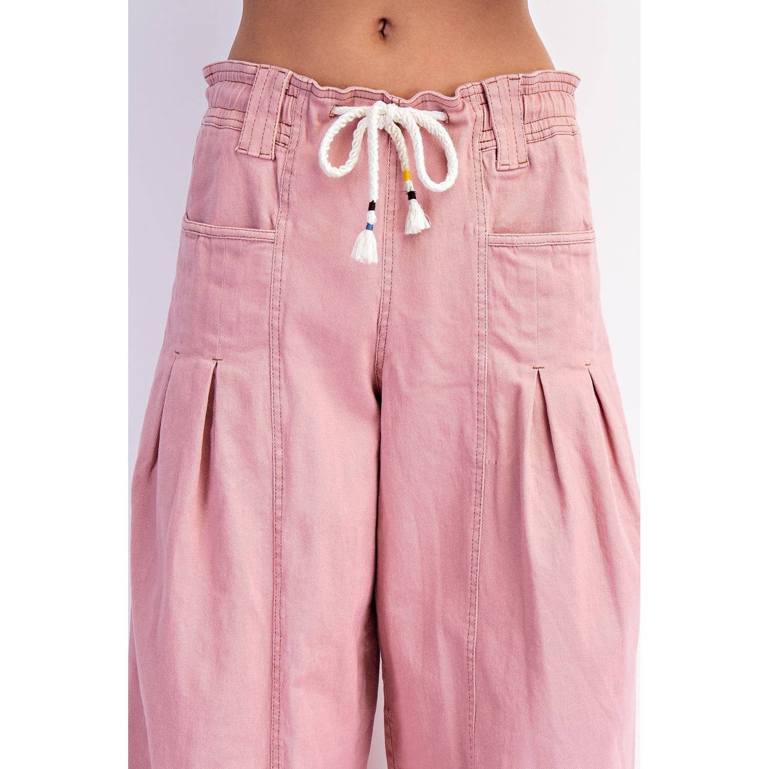 BARREL PULL ON TWILL JEANS - Suburban Boho