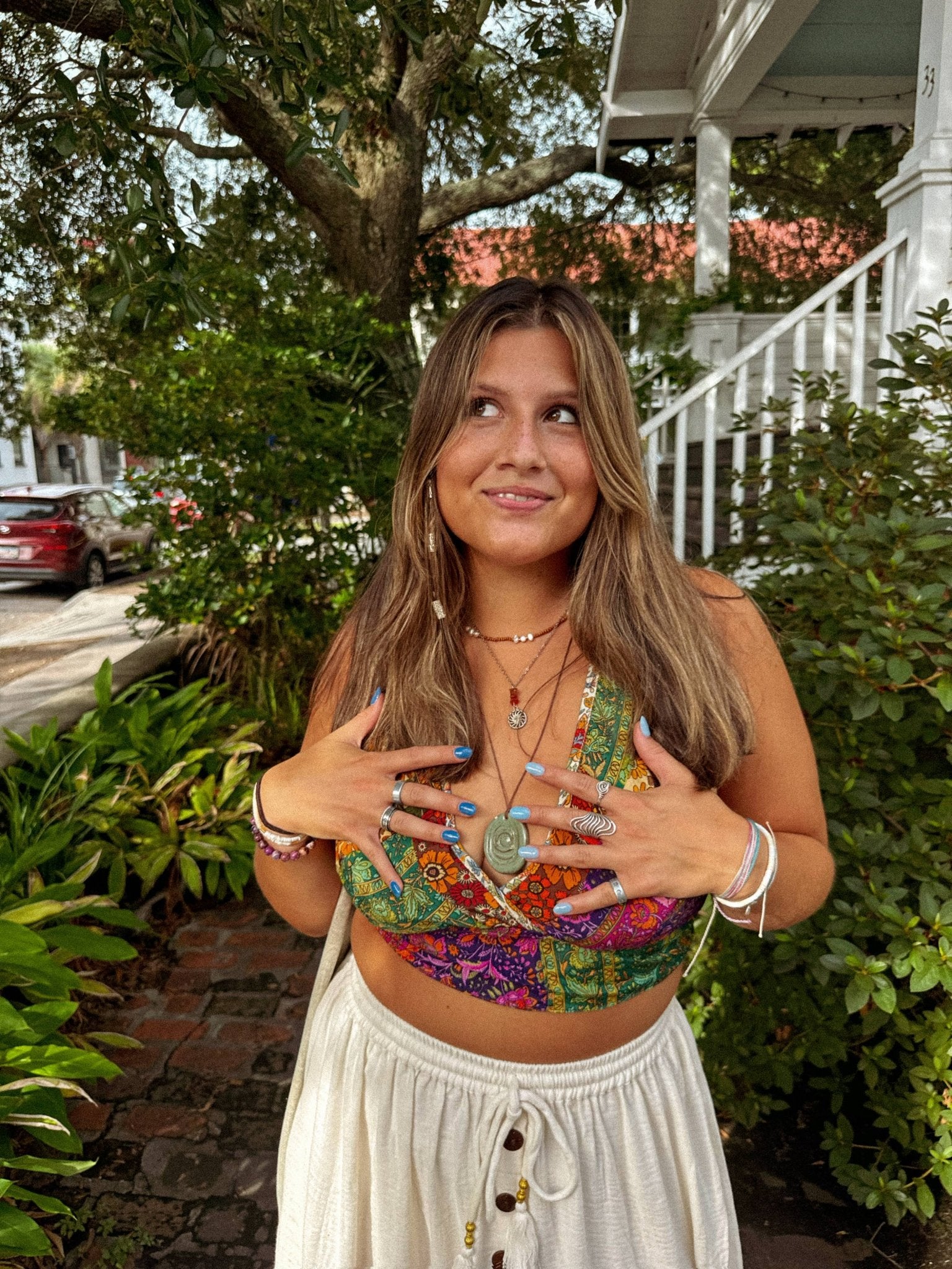 Beachy Boho Hippie Recycled Patchwork Bralette, Bra Top - Suburban Boho