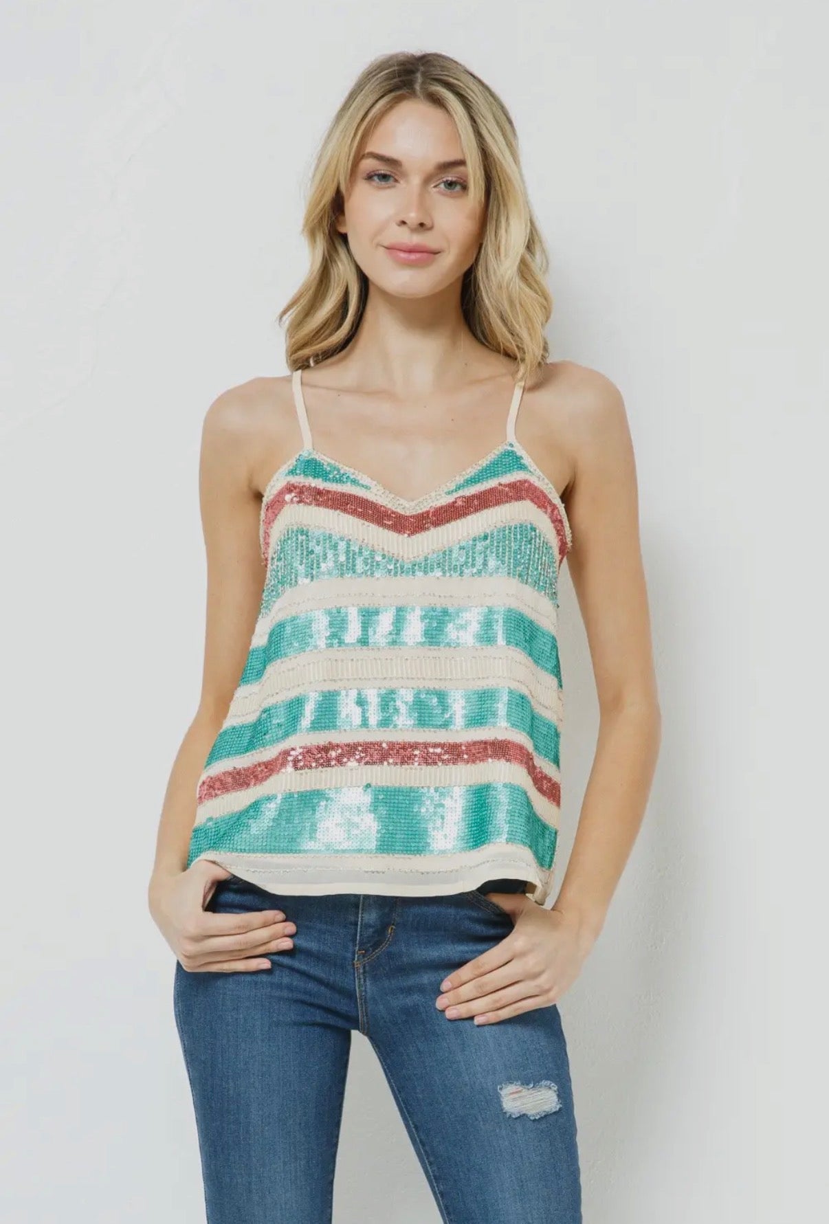 Beaded Sequin Top - Suburban Boho