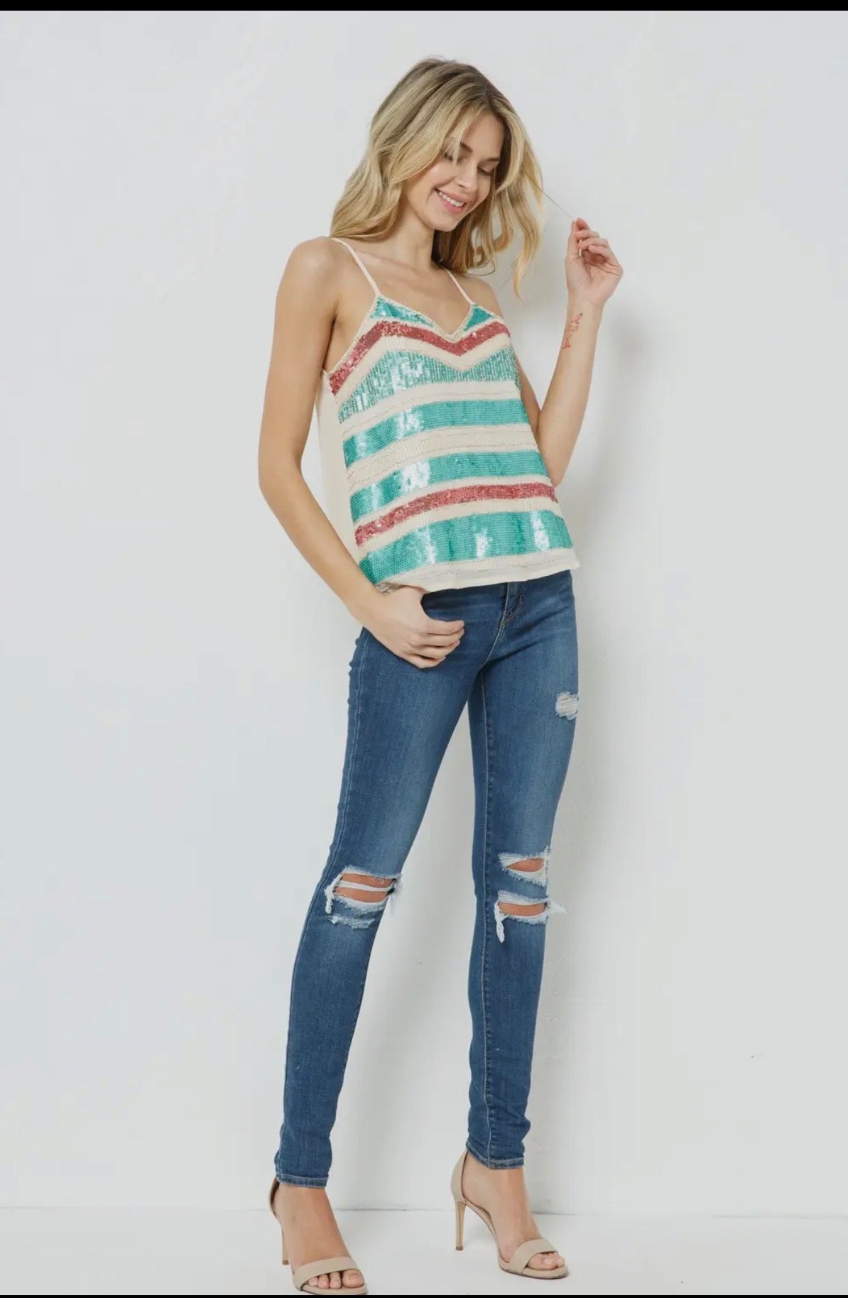 Beaded Sequin Top - Suburban Boho