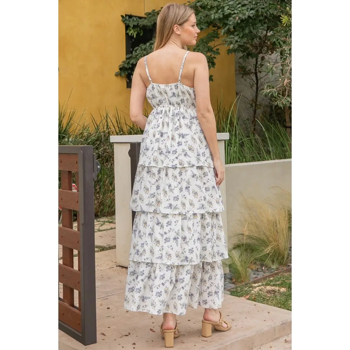 Boho Floral Print Tiered Maxi Dress - Suburban Boho