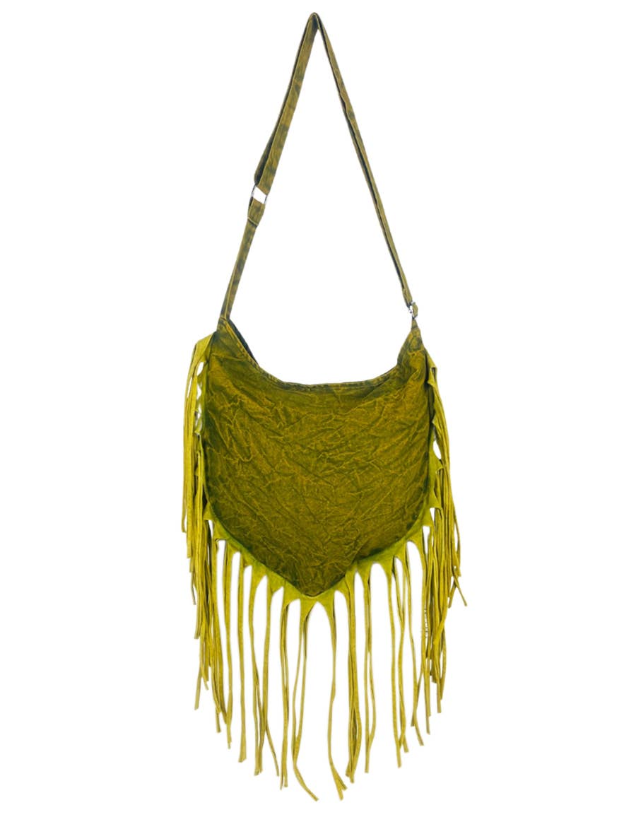 Boho Fringe Grommet Accent Crossbody Bag - Suburban Boho