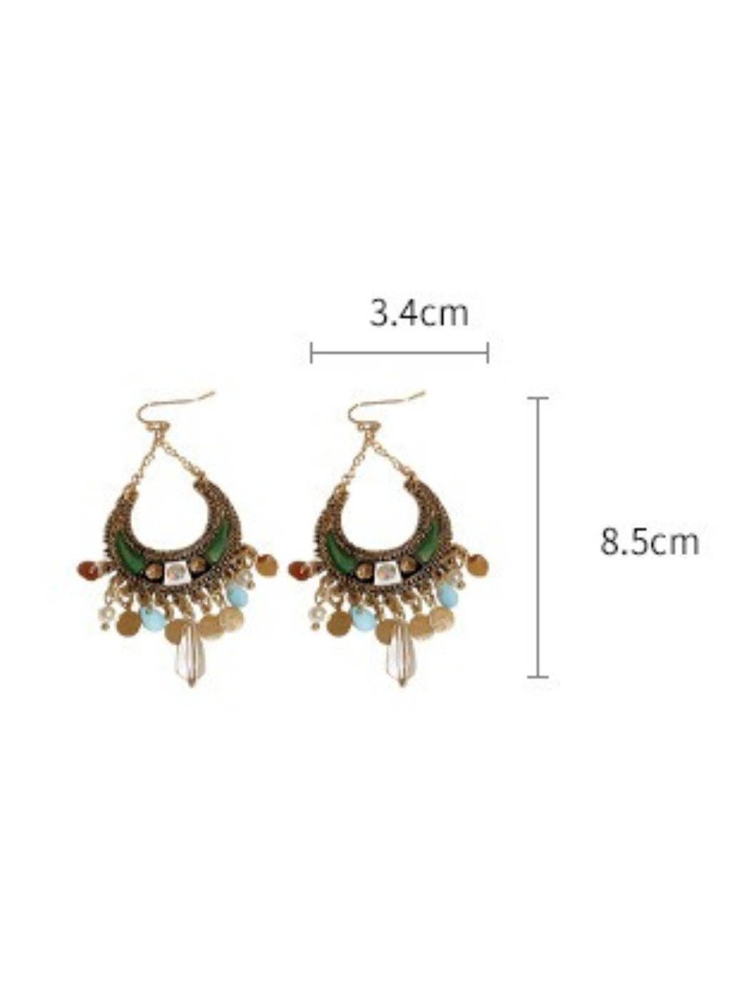 Boho Moon Drop Tassel Earrings - Suburban Boho