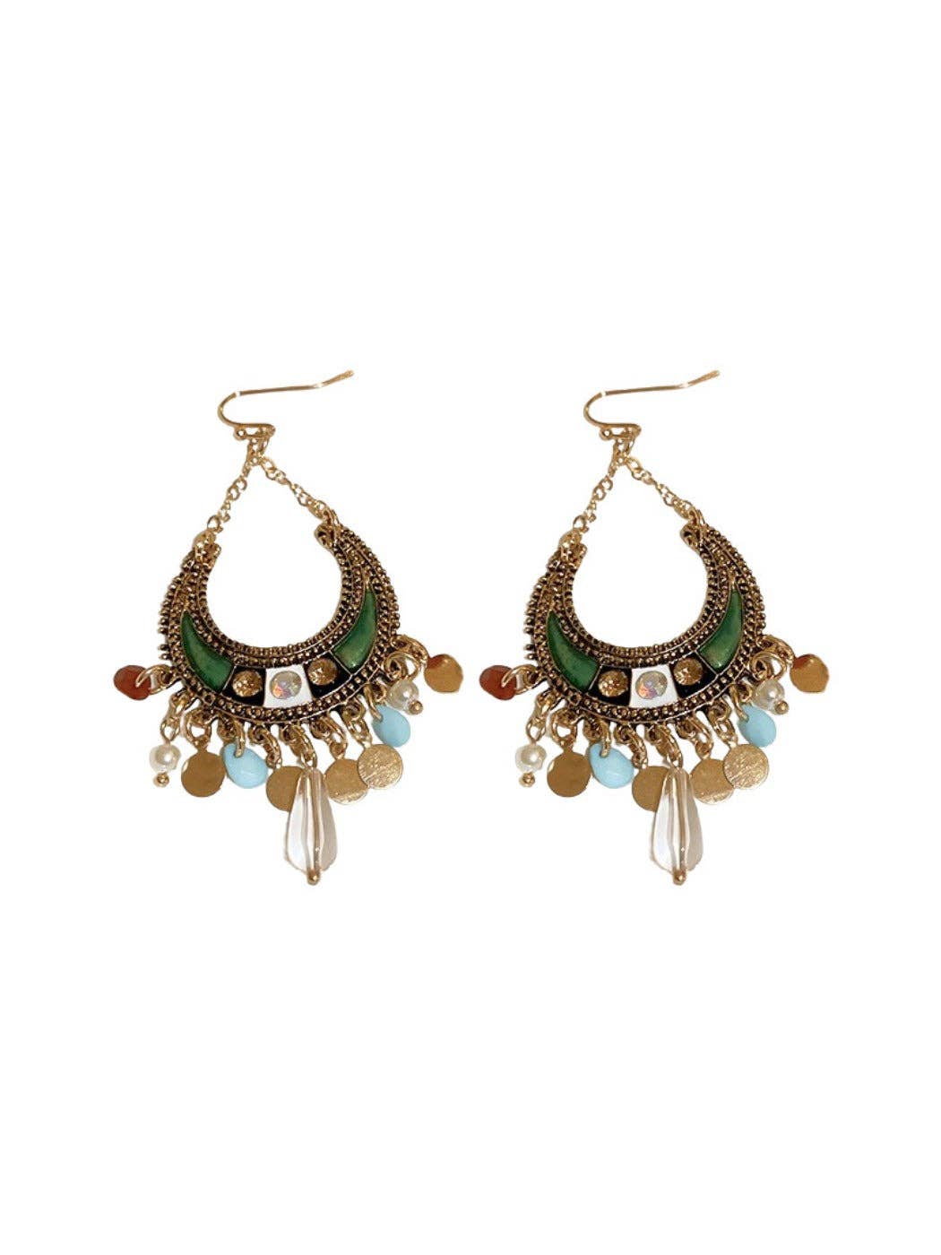 Boho Moon Drop Tassel Earrings - Suburban Boho