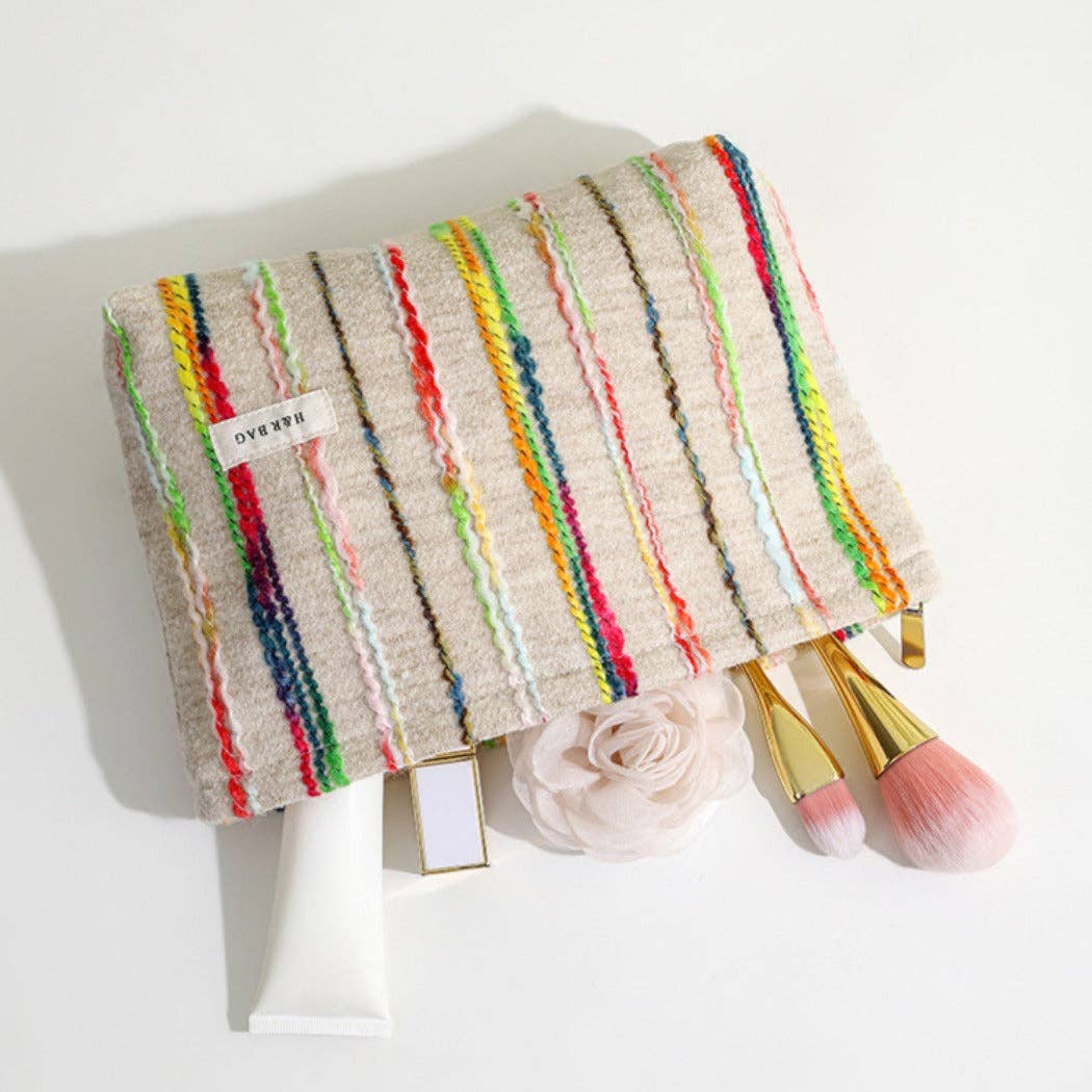 Cosbai -  Beige Boho Crochet Makeup Pouch With Zipper - Suburban Boho
