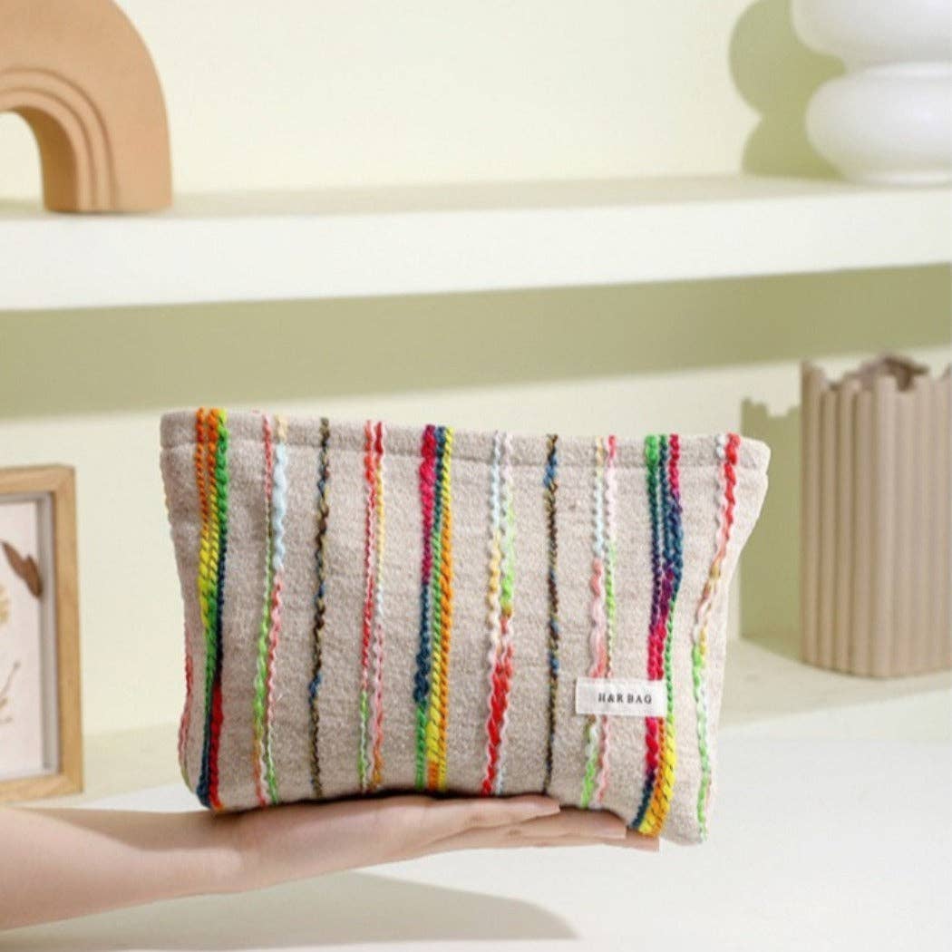 Cosbai -  Beige Boho Crochet Makeup Pouch With Zipper - Suburban Boho
