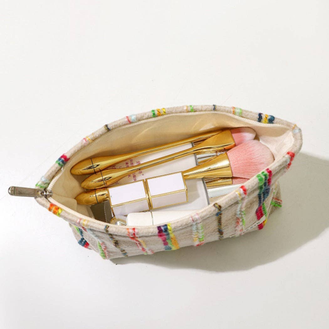 Cosbai -  Beige Boho Crochet Makeup Pouch With Zipper - Suburban Boho
