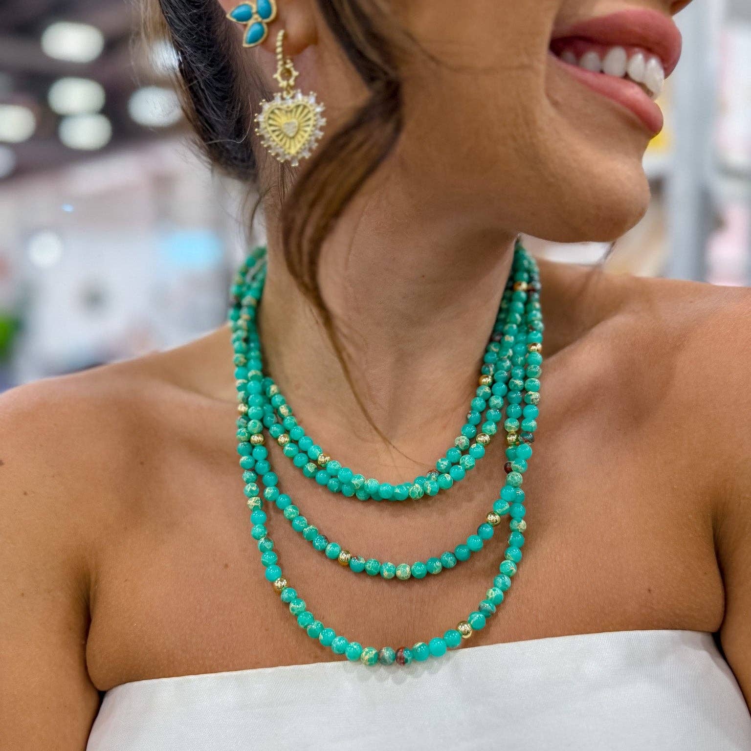 Do it for You Multi - layered Turquoise Bead Necklace - Suburban Boho