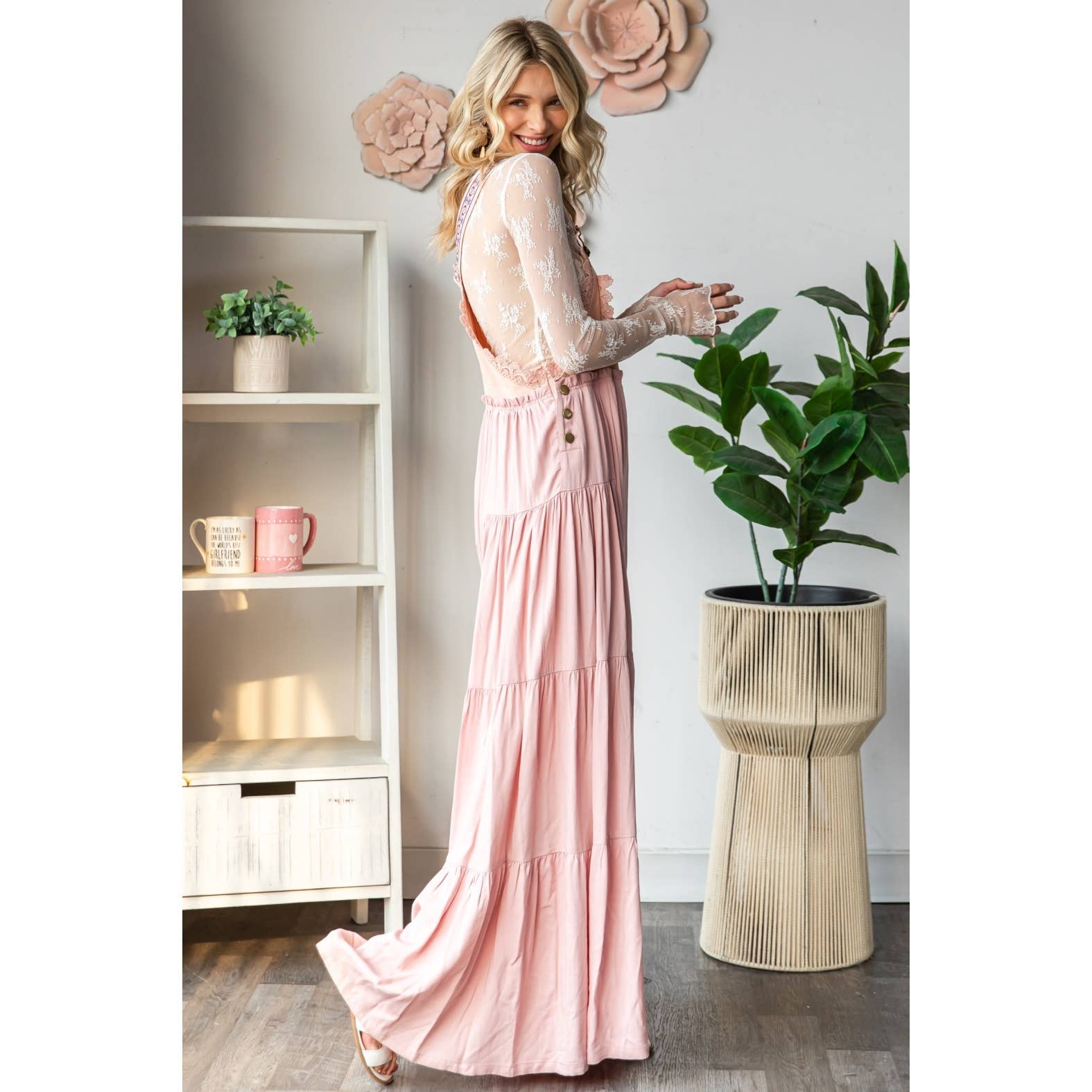 Embroidered Strap Flowy Jumpsuit - Suburban Boho