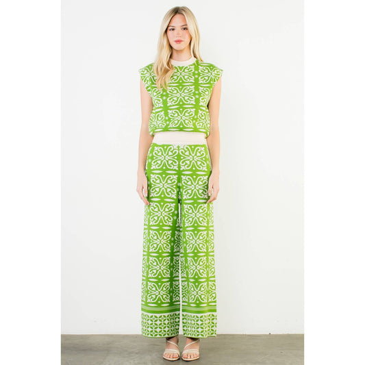 Floral Pattern Knitted Set - Suburban Boho
