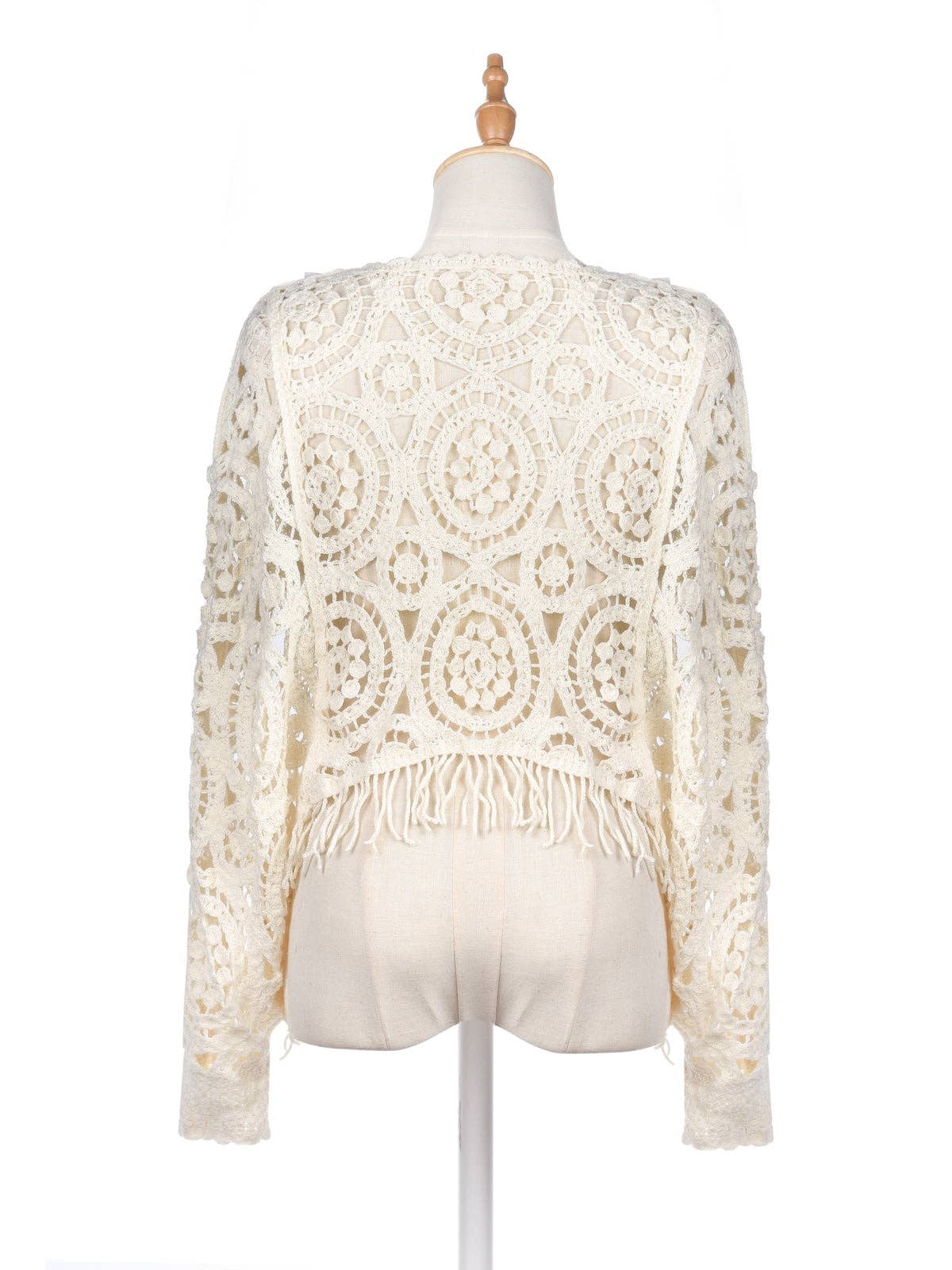 Geometric Knit Fringed Sweater - Suburban Boho