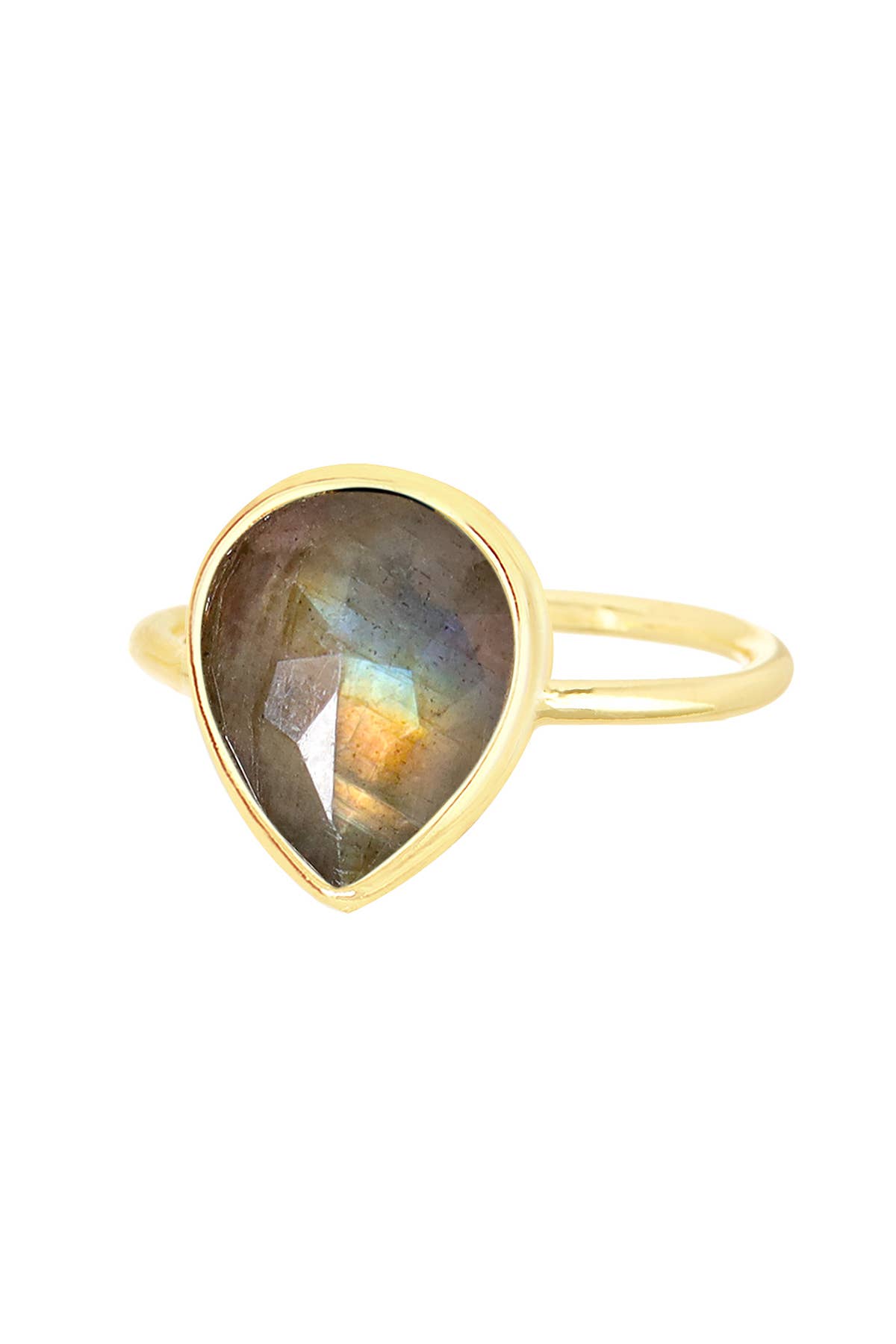 Labradorite Teardrop Ring - GF - Suburban Boho
