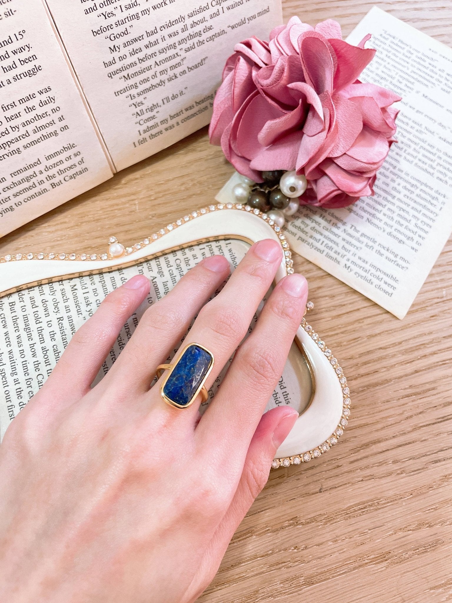 Lapis Rectangle Ring - GF - Suburban Boho