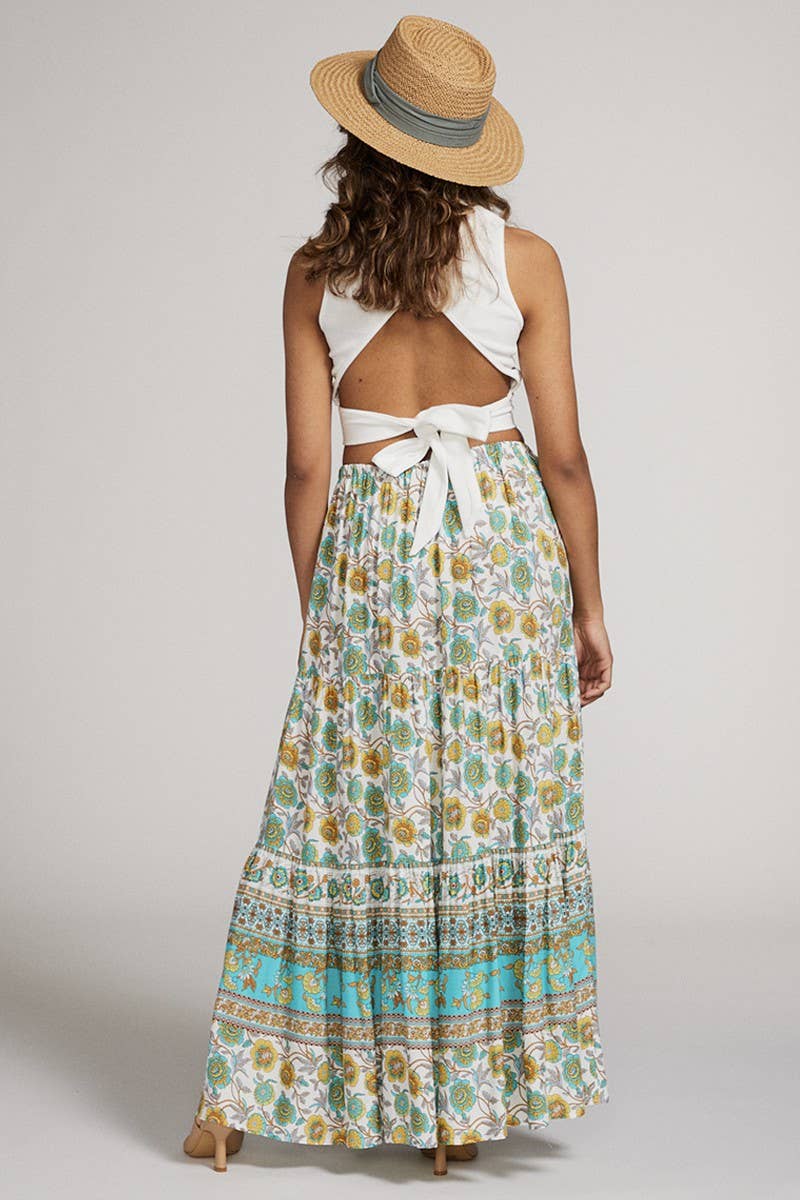 Miss Sparkling Boho Printed Maxi Skirt - Suburban Boho