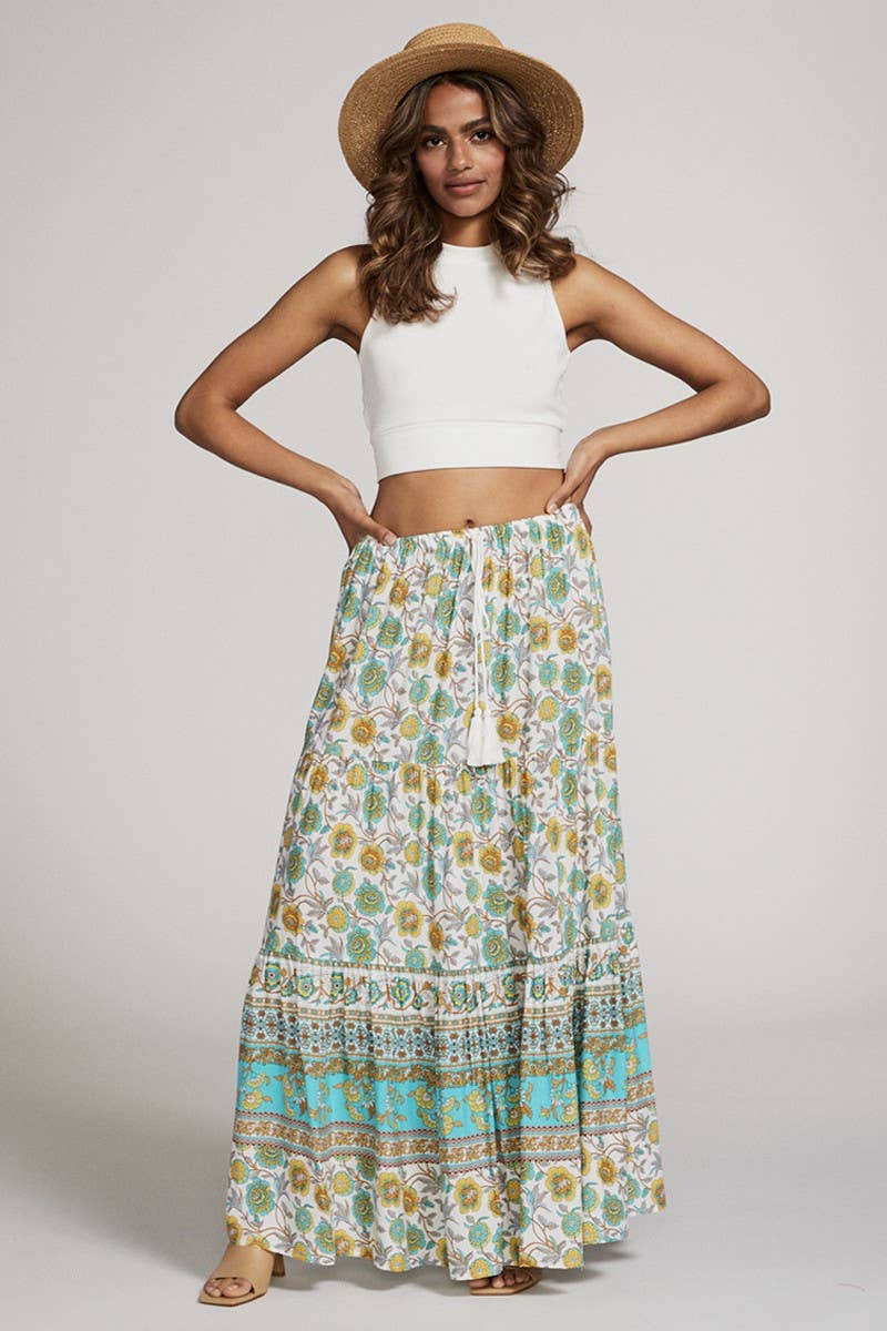 Miss Sparkling Boho Printed Maxi Skirt - Suburban Boho