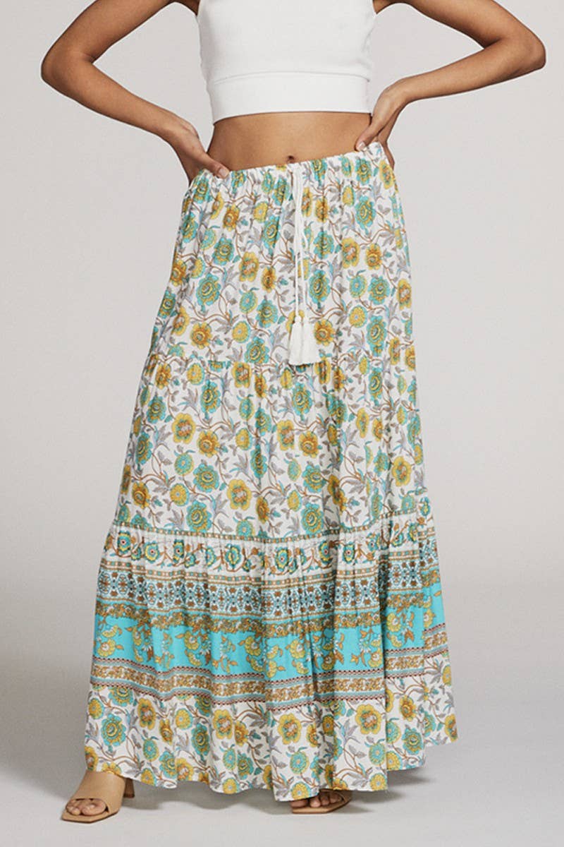 Miss Sparkling Boho Printed Maxi Skirt - Suburban Boho