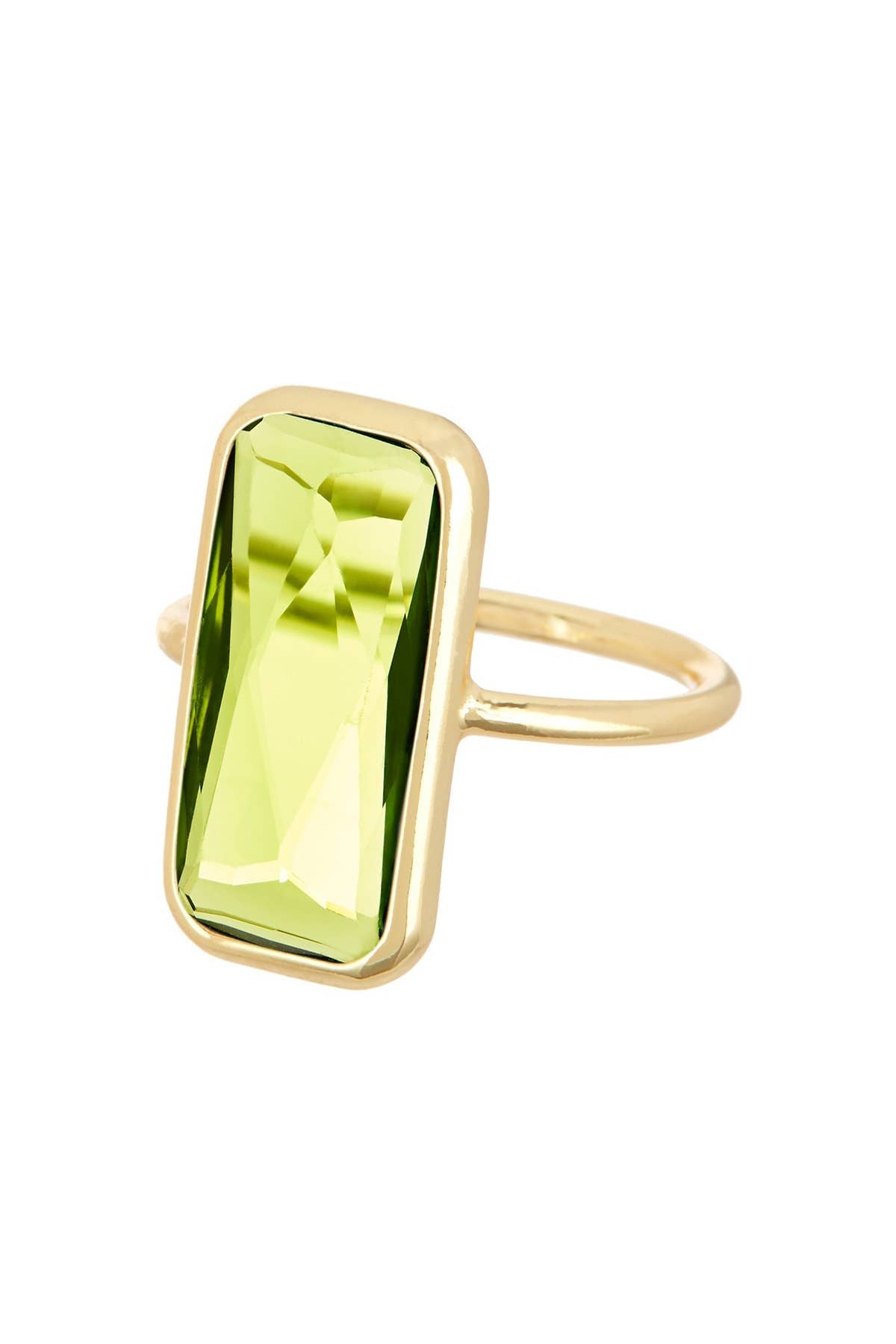 Peridot Crystal Rectangle Ring - GF - Suburban Boho