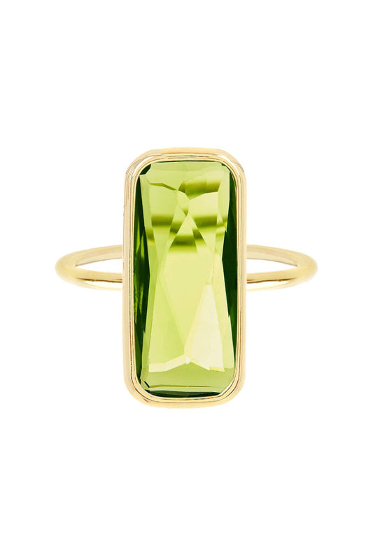 Peridot Crystal Rectangle Ring - GF - Suburban Boho