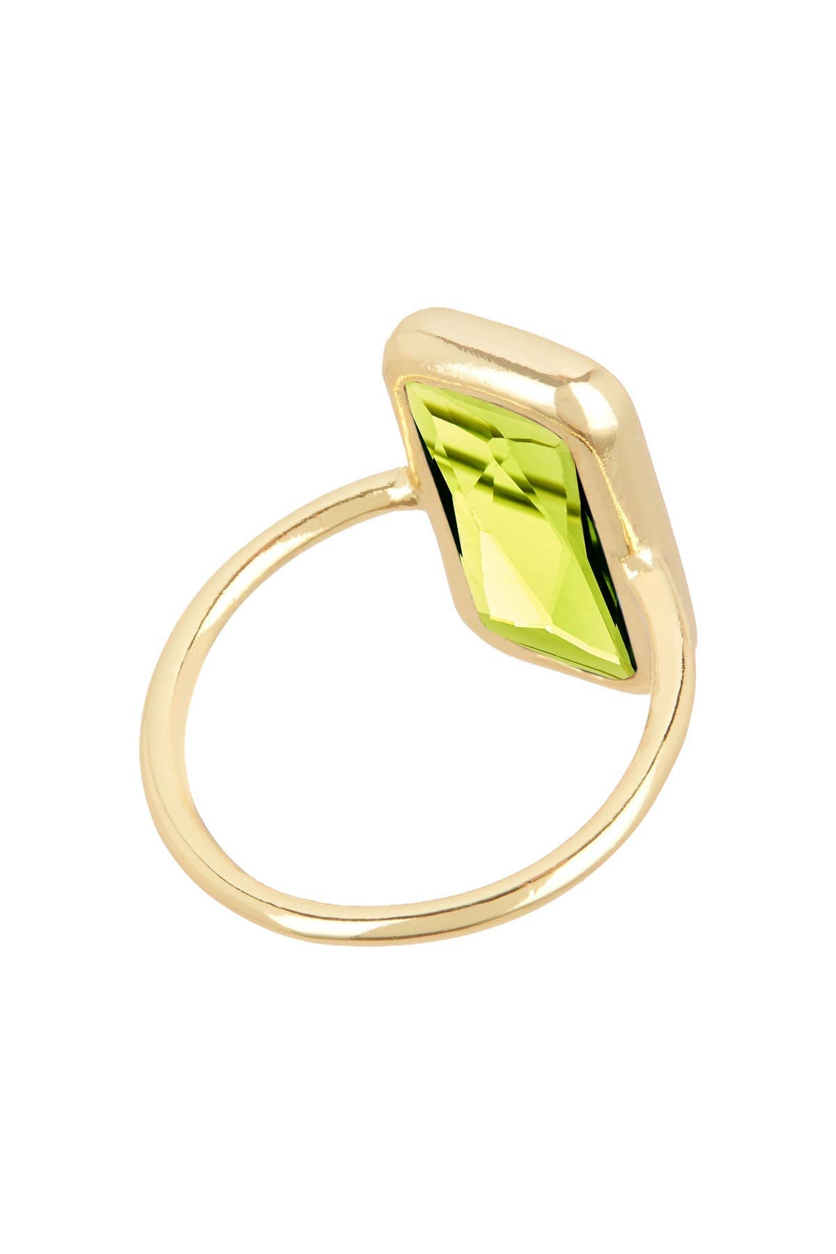 Peridot Crystal Rectangle Ring - GF - Suburban Boho