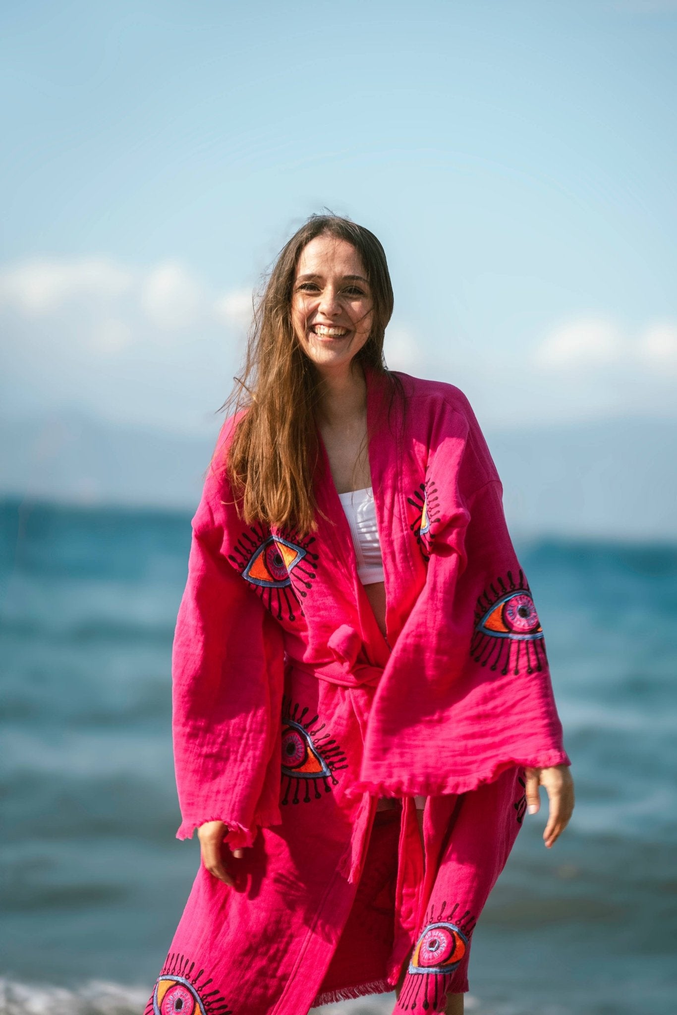 Pink Evil Eye Robe - Suburban Boho