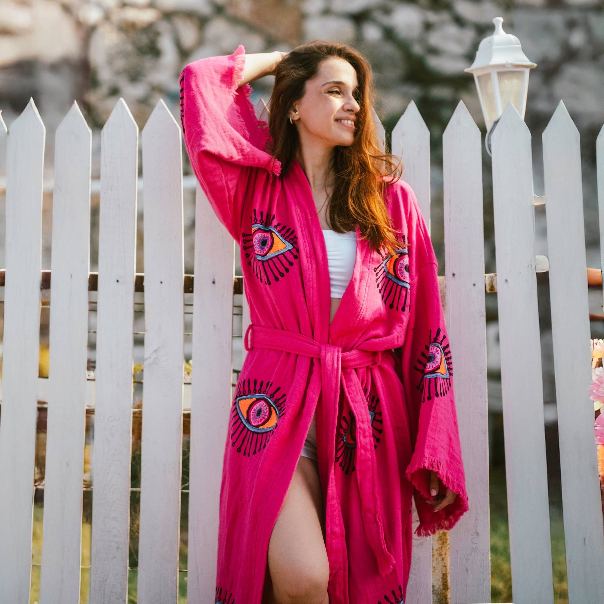 Pink Evil Eye Robe - Suburban Boho