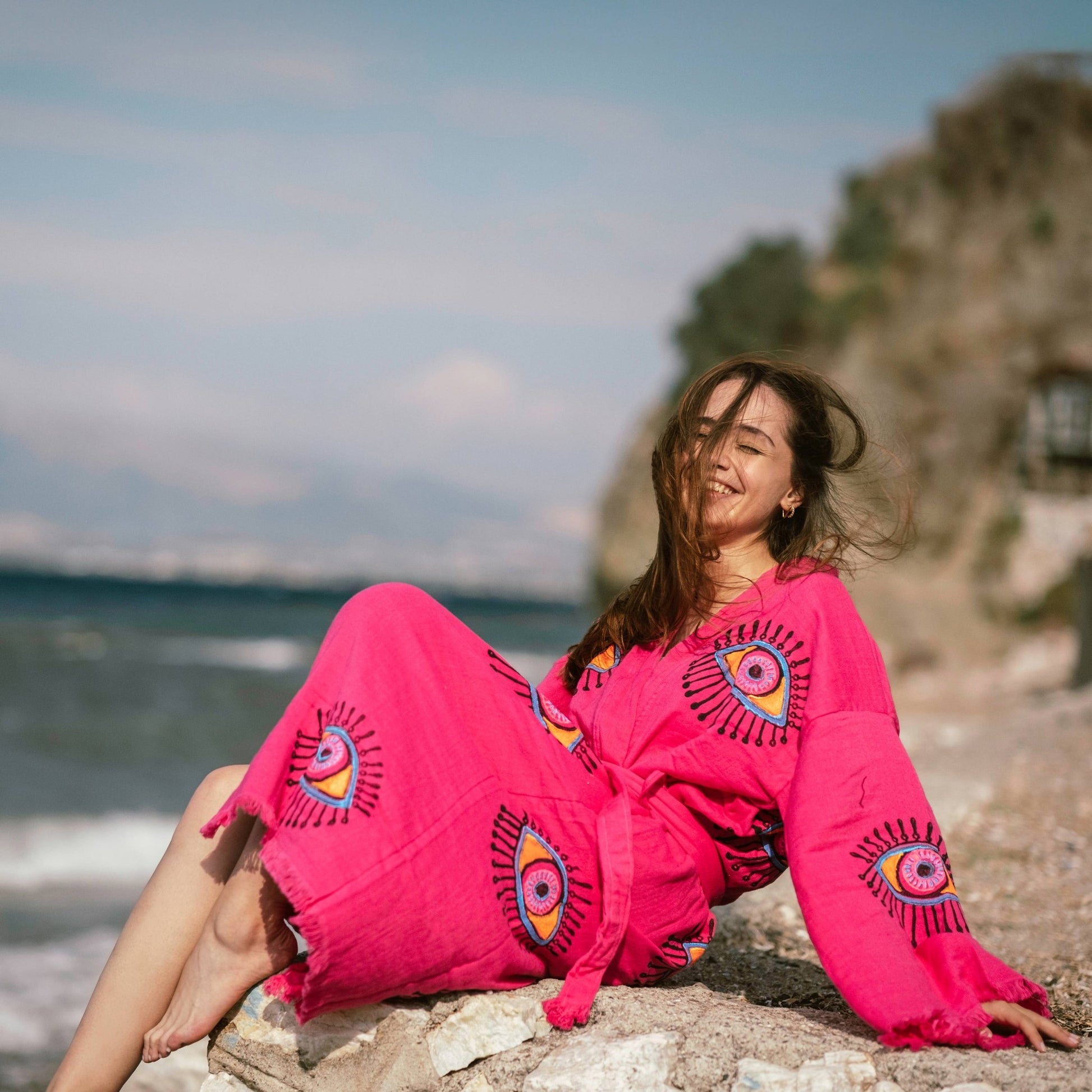 Pink Evil Eye Robe - Suburban Boho