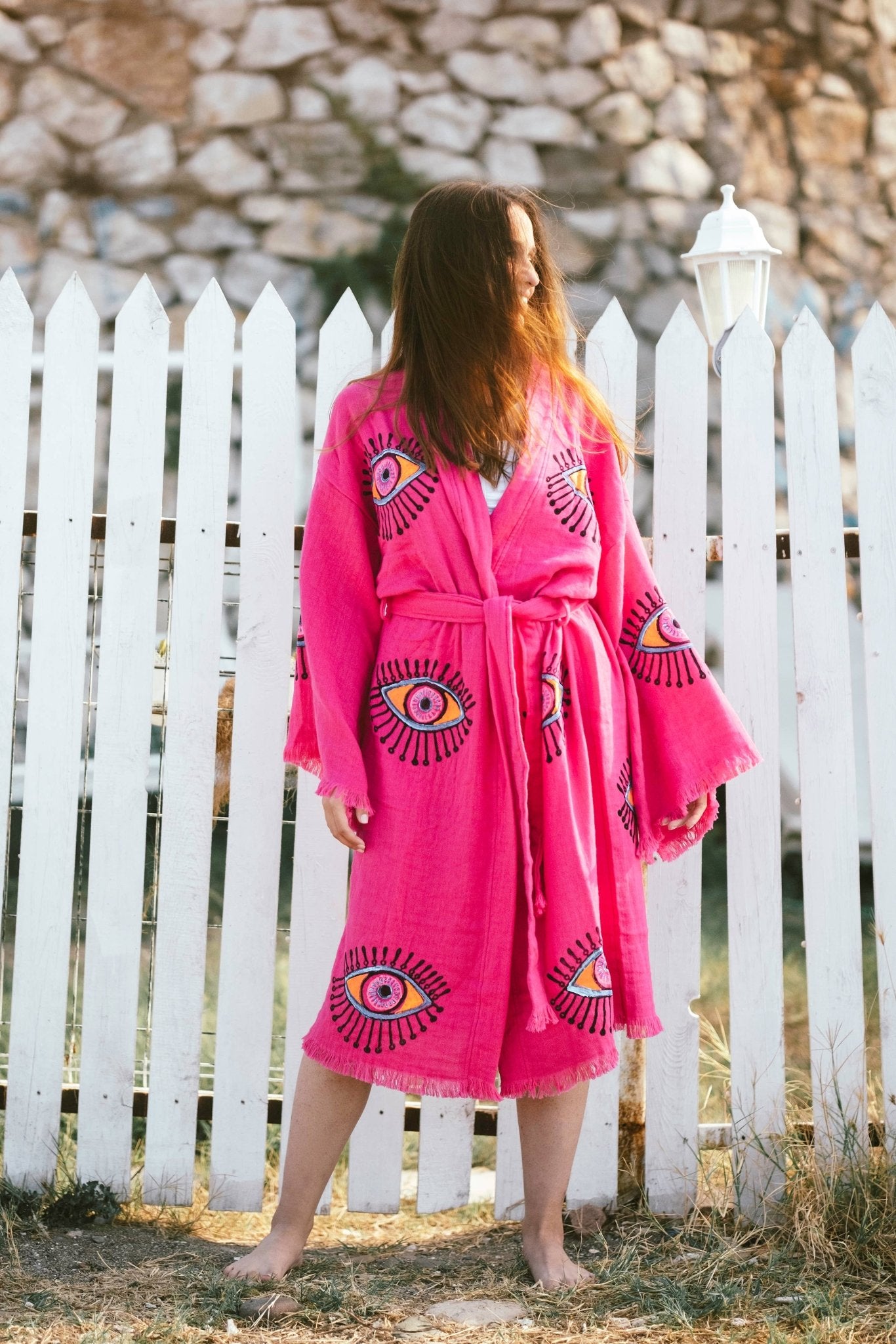 Pink Evil Eye Robe - Suburban Boho