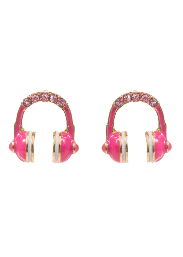 Pink Headphone Earrings - Suburban Boho