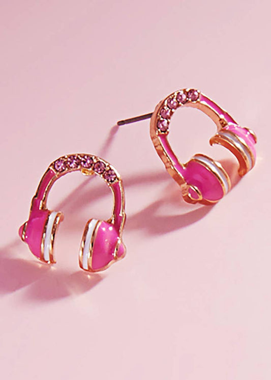 Pink Headphone Earrings - Suburban Boho