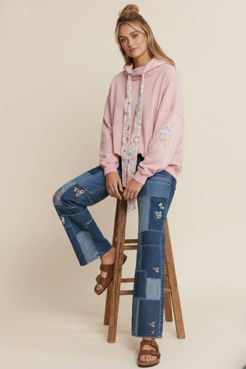 Pull - Over Floral Patchwork Sweater - Suburban Boho