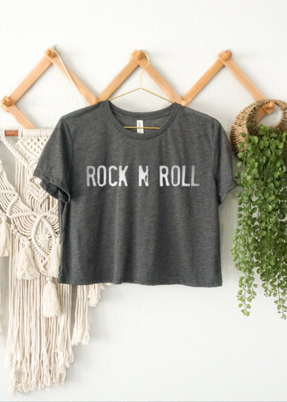 ROCK N ROLL Cropped T-Shirt - Suburban Boho