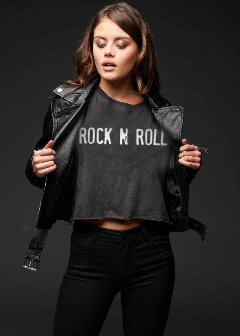 ROCK N ROLL Cropped T-Shirt - Suburban Boho
