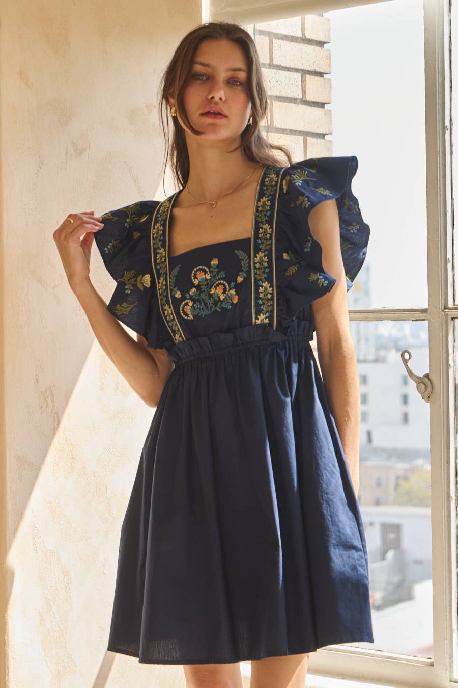 Solid Poplin Mini Dress - Suburban Boho