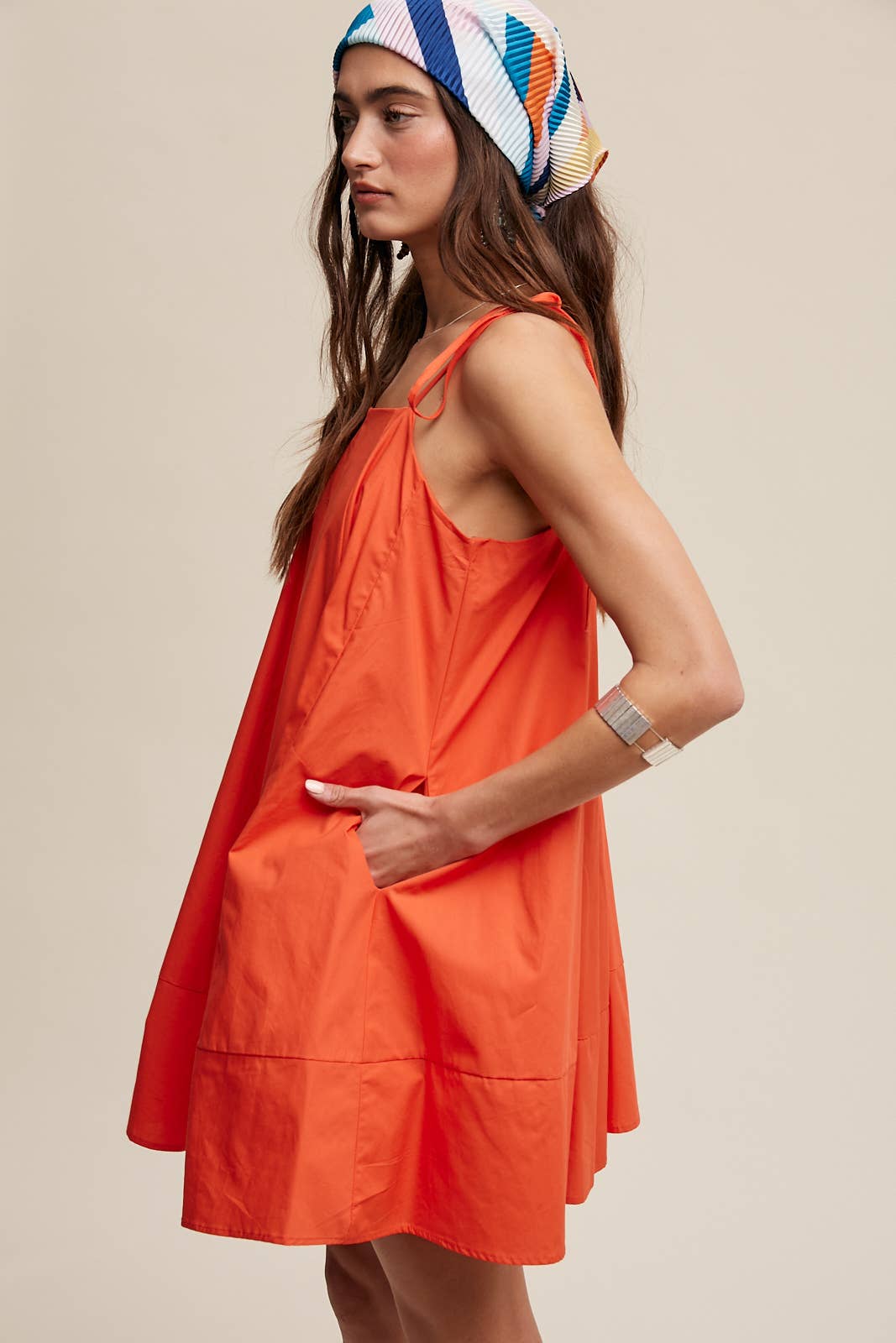 Tie Strap A - Line Mini Dress LD1361 - Suburban Boho