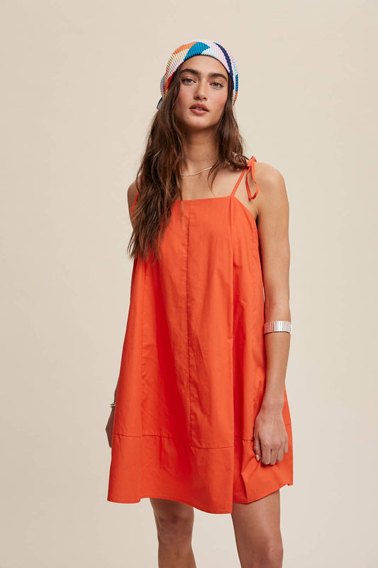 Tie Strap A - Line Mini Dress LD1361 - Suburban Boho