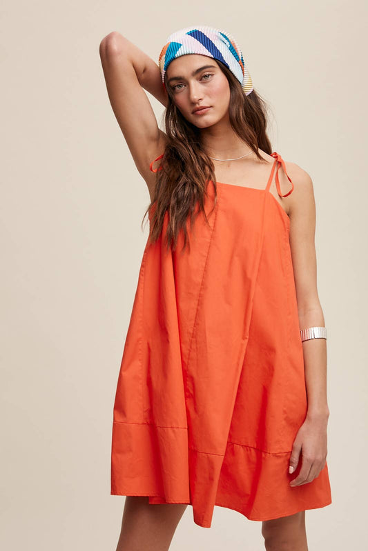 Tie Strap A - Line Mini Dress LD1361 - Suburban Boho