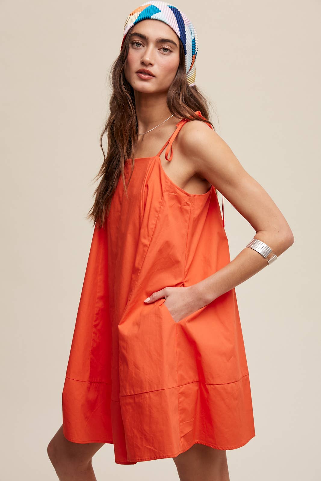 Tie Strap A - Line Mini Dress LD1361 - Suburban Boho
