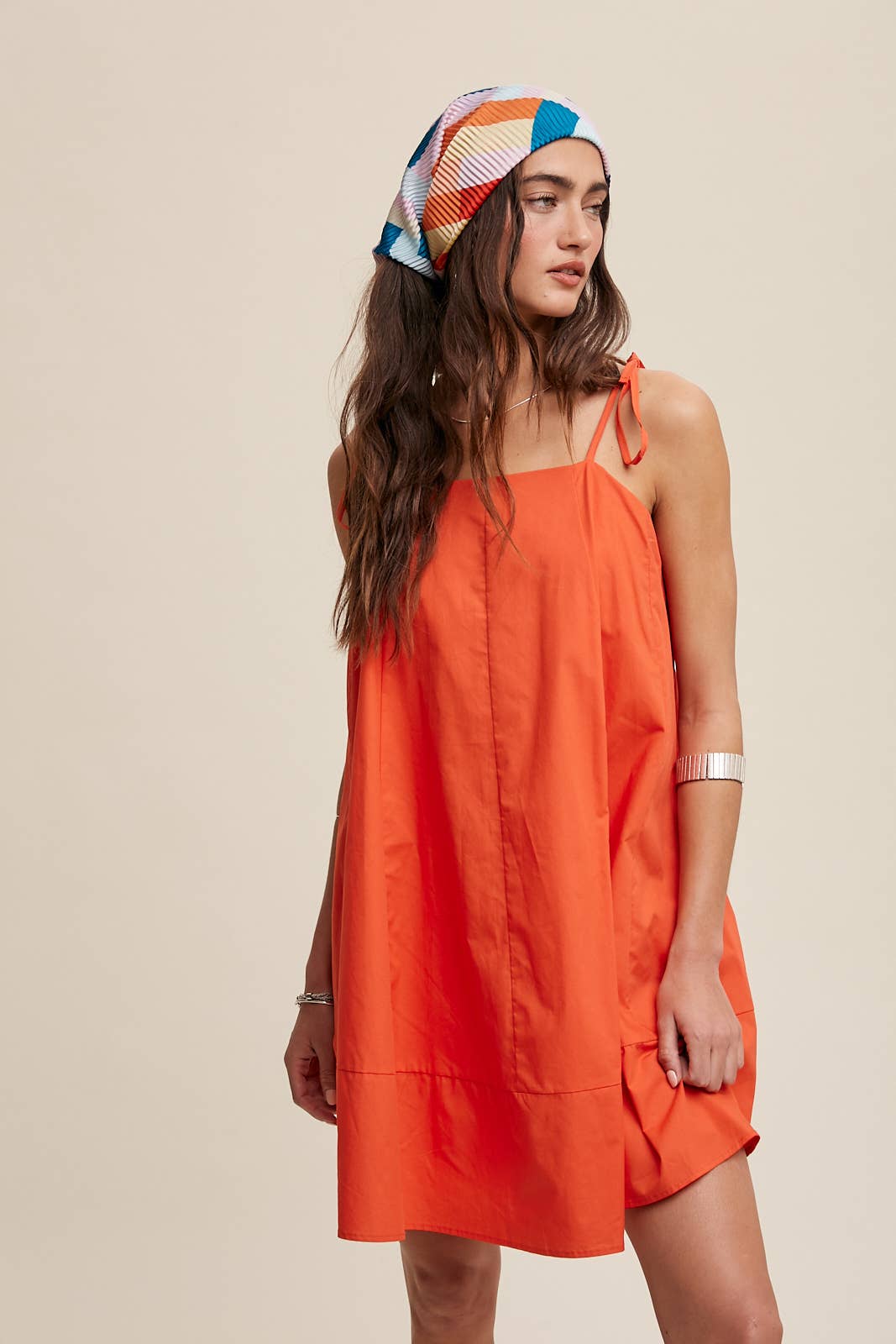 Tie Strap A - Line Mini Dress LD1361 - Suburban Boho