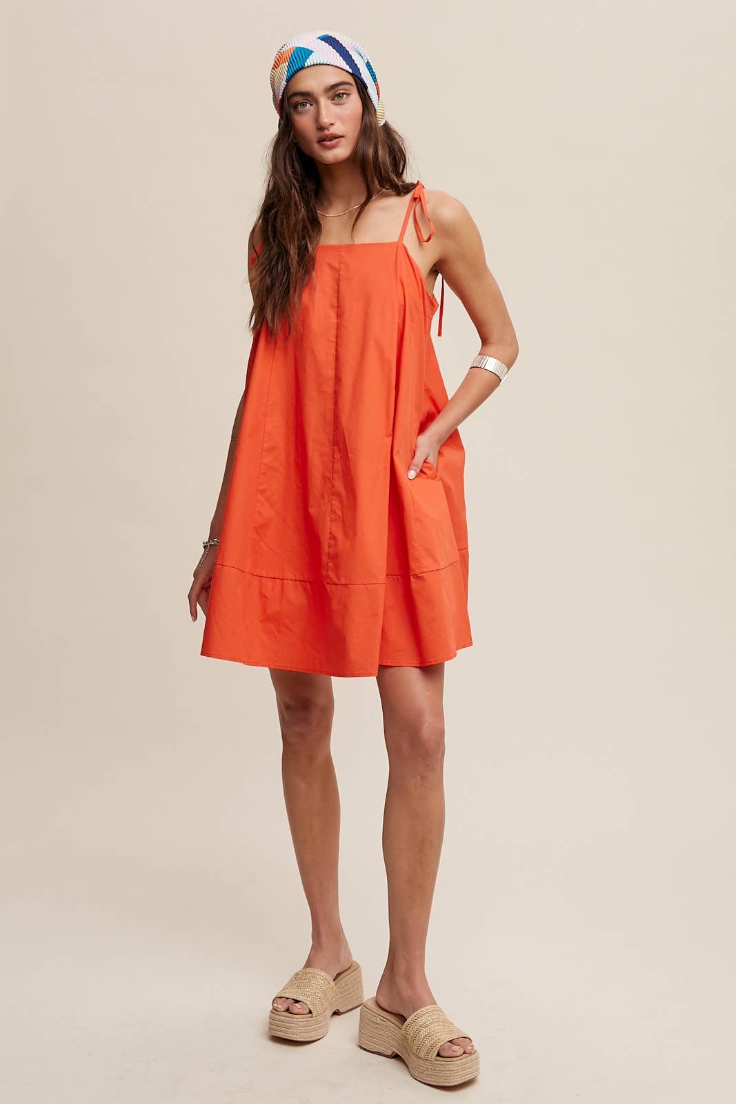 Tie Strap A - Line Mini Dress LD1361 - Suburban Boho