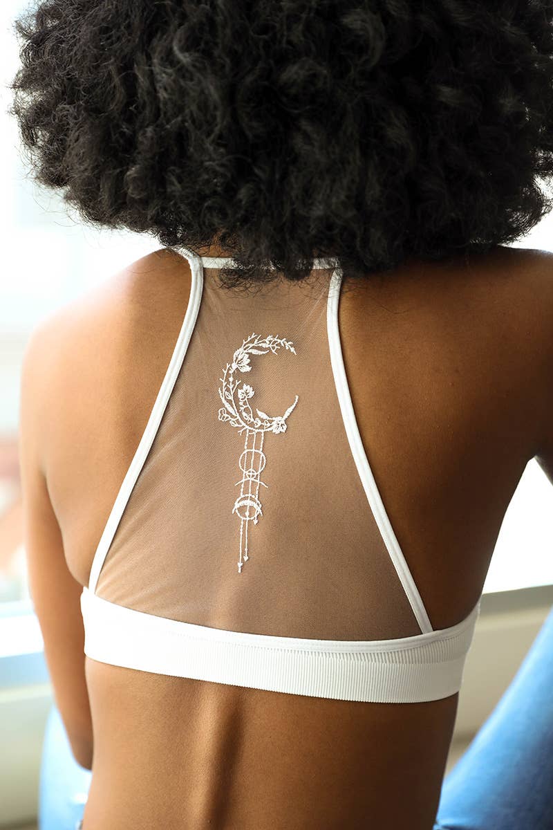 🌙 Unique Bohemian Dream Catcher Mesh Bralette - Suburban Boho