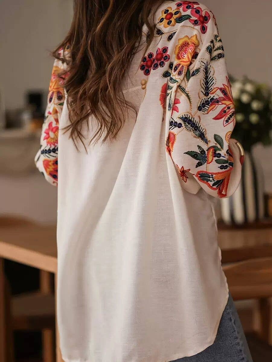Women's Floral Digital Print Shirt - Suburban Boho