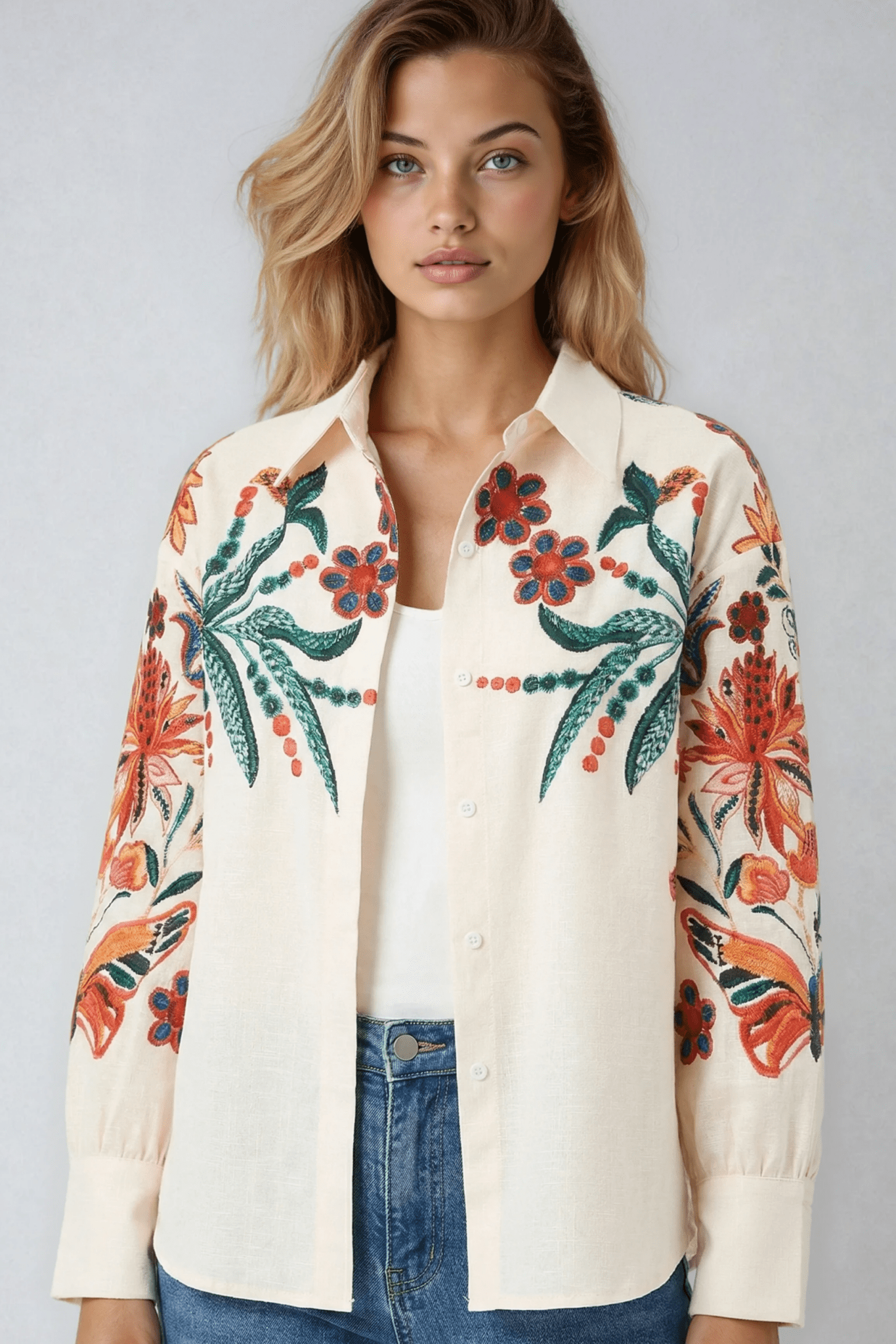 Women's Floral Digital Print Shirt - Suburban Boho